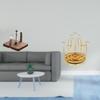 Wooden Napkin And Cup Organizer Rotating Tissue Dispenser with Metal Rack Stand for Kitchen Office