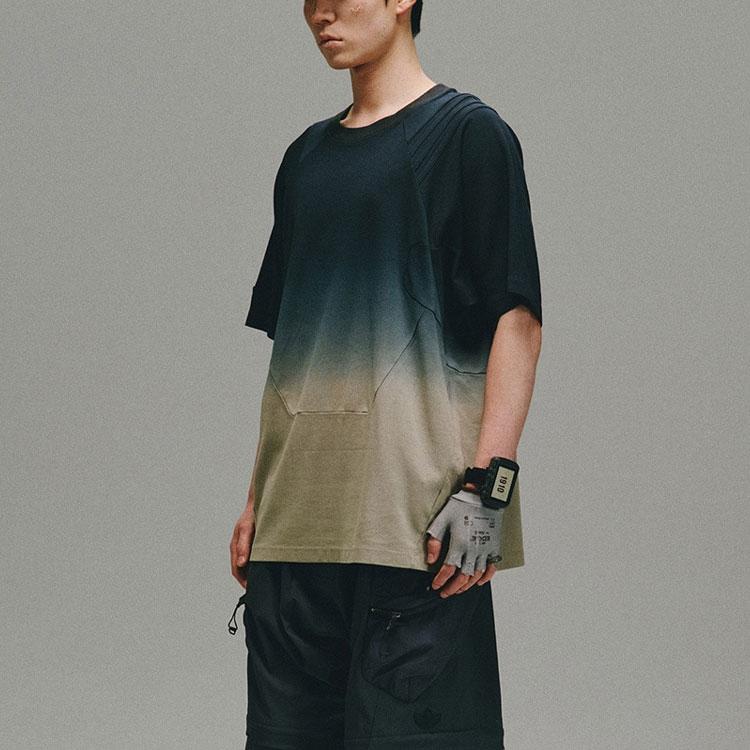 Adidas Originals X Hamcus Collaboration SS23 Gradient Crew Neck Short Sleeve T-Shirt Unisex Tops Charcoal-Black HY4192