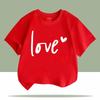 Love Heart Print Children Tshirts Summer Girls Boys Cute Casual Colorful Comfortable Tops Kids Crew Neck Short Sleeve Tshirts