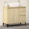 Waschtischunterschrank, Unterschrank Unter Dem Waschbecken, Schrank Ohne Waschbecken, Sonoma-Eiche 65x33x60 Cm