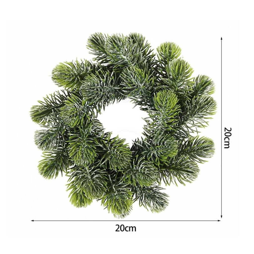 Round Green Artificial Wreath Christmas Garland for Front Door Outside Decor