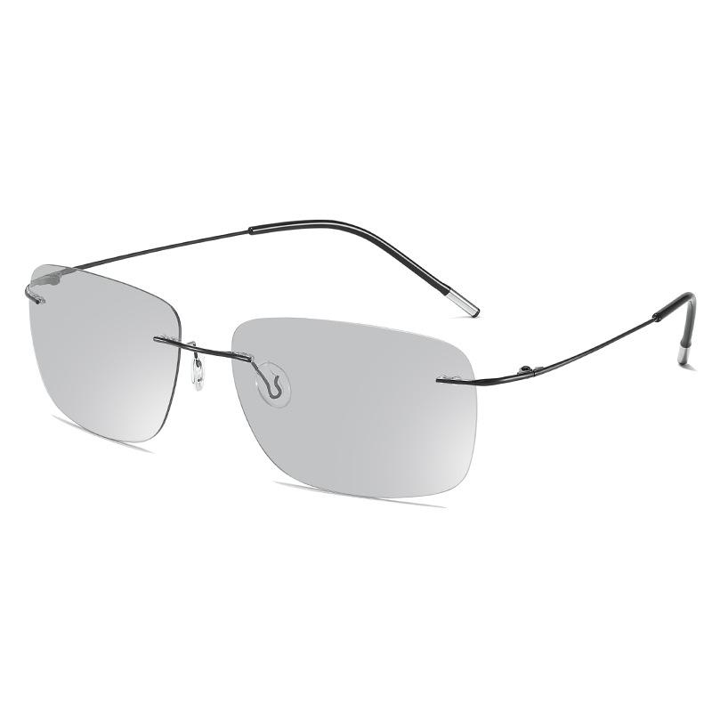 Frameless Ultra-Light Polarized Light Color-Changing Sunglasses For Men Driving, Sun Protection Night Vision Sunglasses, Uv Protection Sunglasses