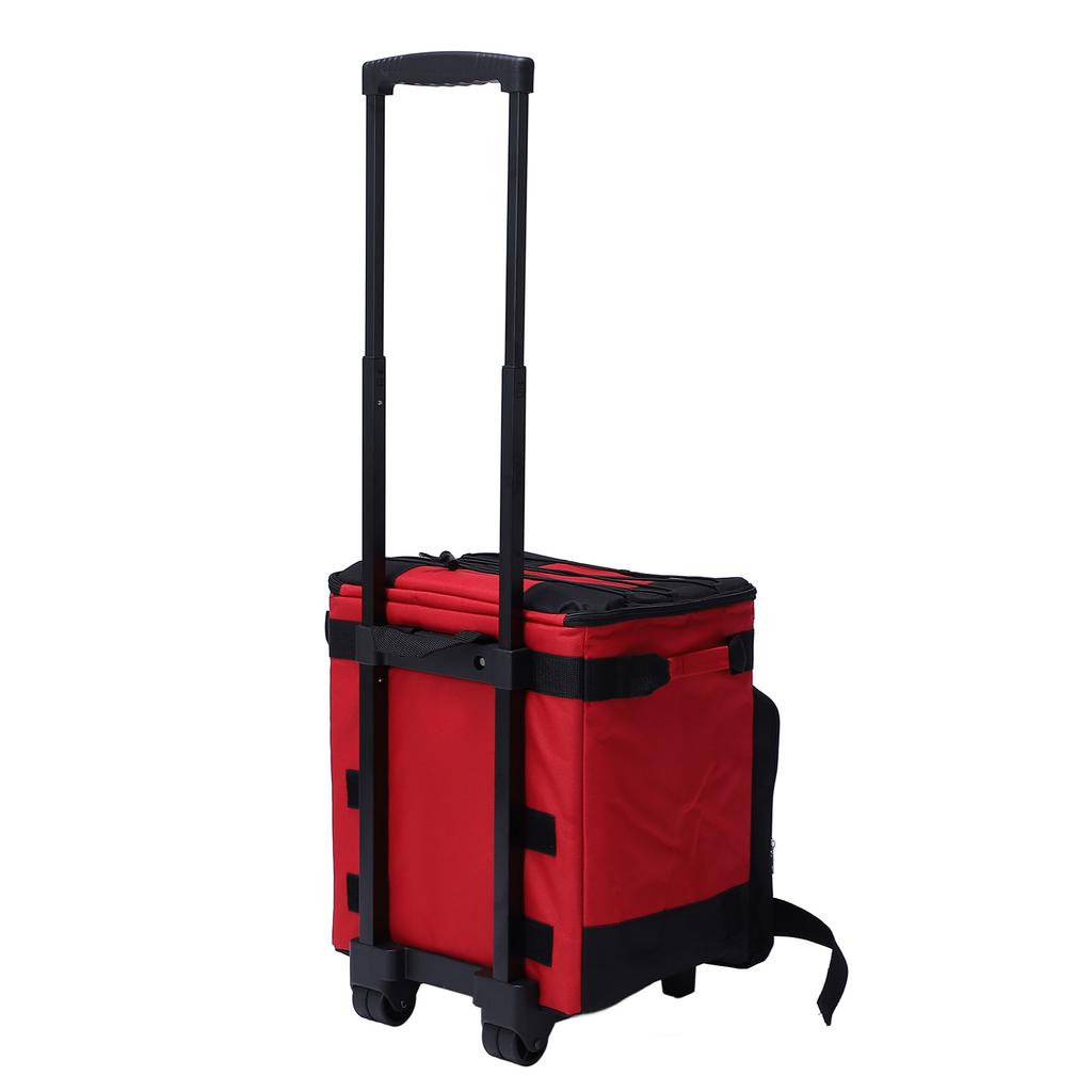 Rolling Cooler 43L Large Capacity Waterproof Foldable Rolling Insulated Box for Camping Picnic Red