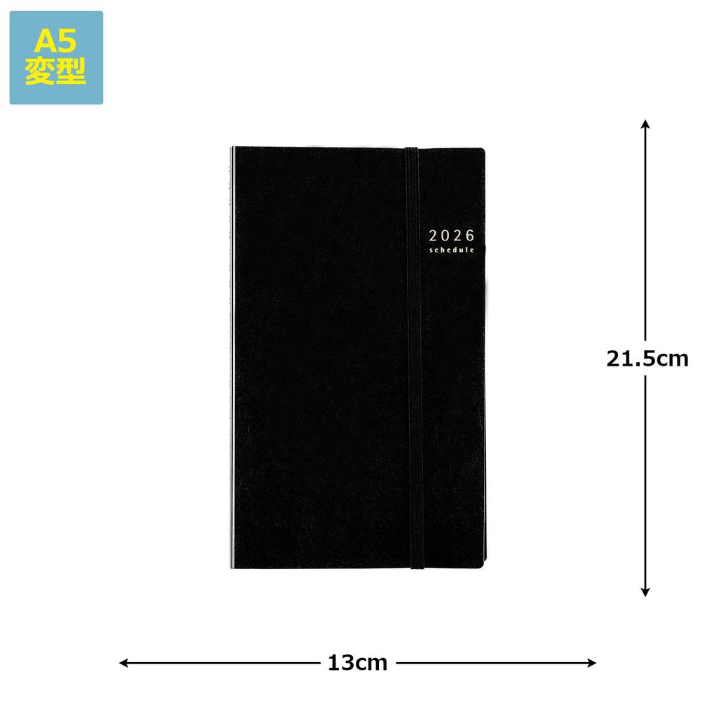 Takahashi 2026 A5 Weekly Ring 93 December Diary, Slim, Separate, Black, No. (Starts 2025)