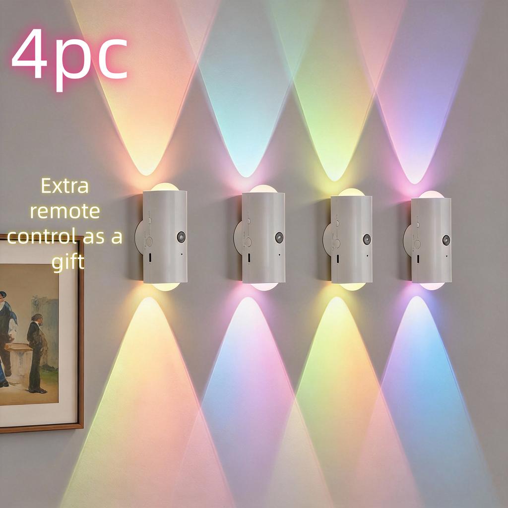 Smart Cat Eye Dual Head Motion Sensor Wall Light With Auto On/Off, 16 RGB Colors, 3M Range For Bedroom Hallway Stairs Magnetic Mount