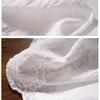 DIMANAF 2025 Spring Linen Blouse Shirt Long Sleeve Cardigan Women Blouse Fashion Long Lace White Floral Tops Loose New