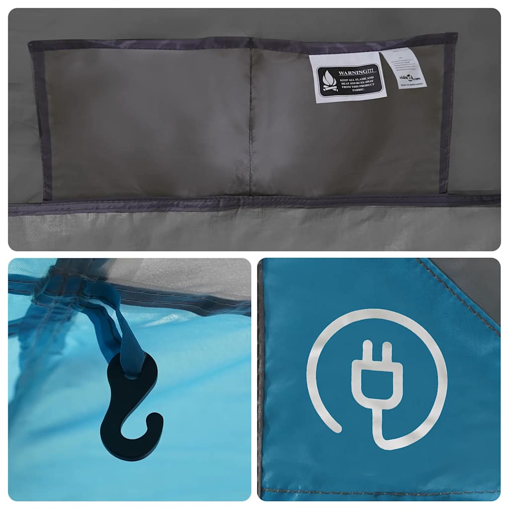 Dome Family Tent for 6 Persons Blue Waterproof