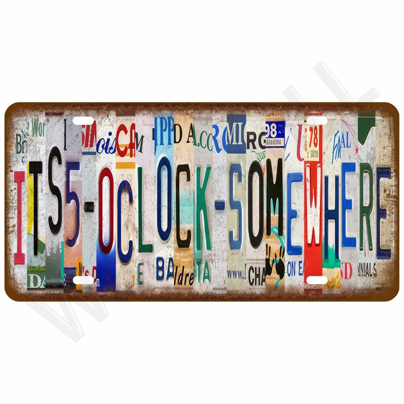 Vintage Metal Plate Tin Sign Plates Bar Retro Metal Sign Wall Art Mural Aesthetic Room Home Decor Items Poster Garage Decoration