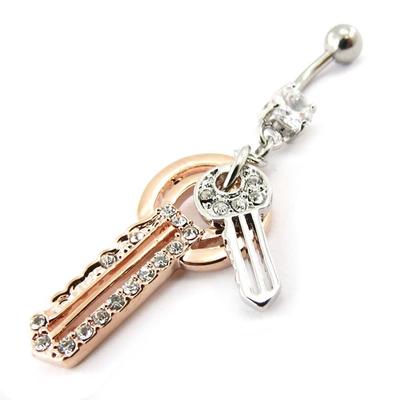 [F9013] - Piercing 'Keys' silber-gold