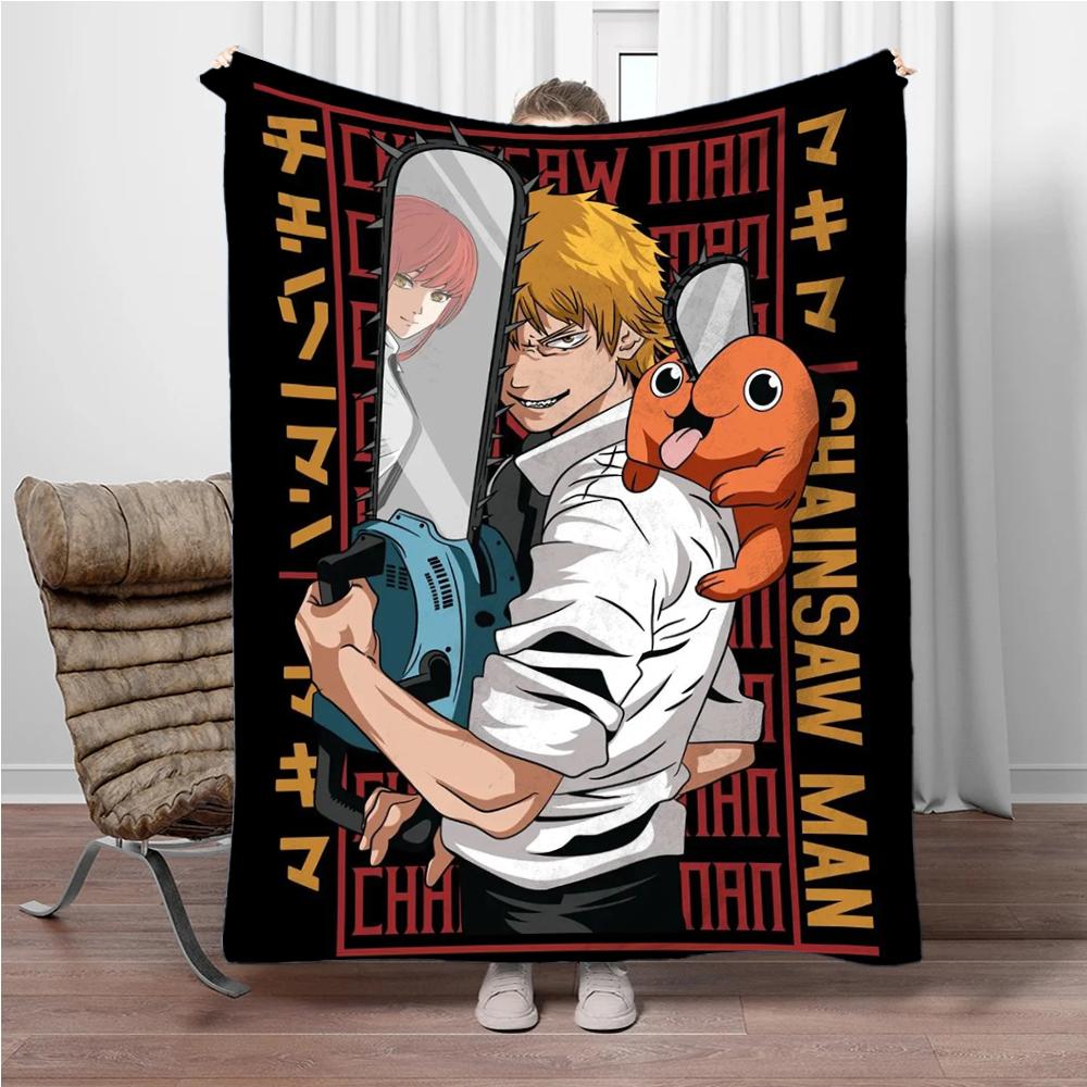 Japanese Anime Manga Denji Chainsaw-Man Children Warm Soft Blankets for Sofa Bed Cover Blanket Suitable for Birthday Souvenir