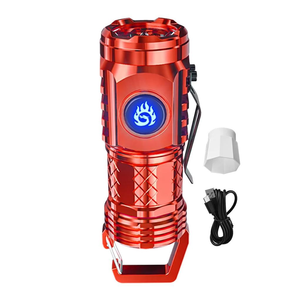 Type-C Rechargeable Waterproof Flashlight LED Work Light Powerful Handheld Flashlight Small LED Flashlight for Outdoor Emergency
