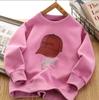 2026 Hot Spring Cotton Print Round Neck Hoodie for Boys & Girls - Long Sleeve, Casual Wear
