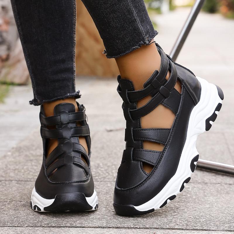 New Style Women's Shoes - Platform Heels, Hollowed-out Round Toe, Built-in Height, Sports Sandals