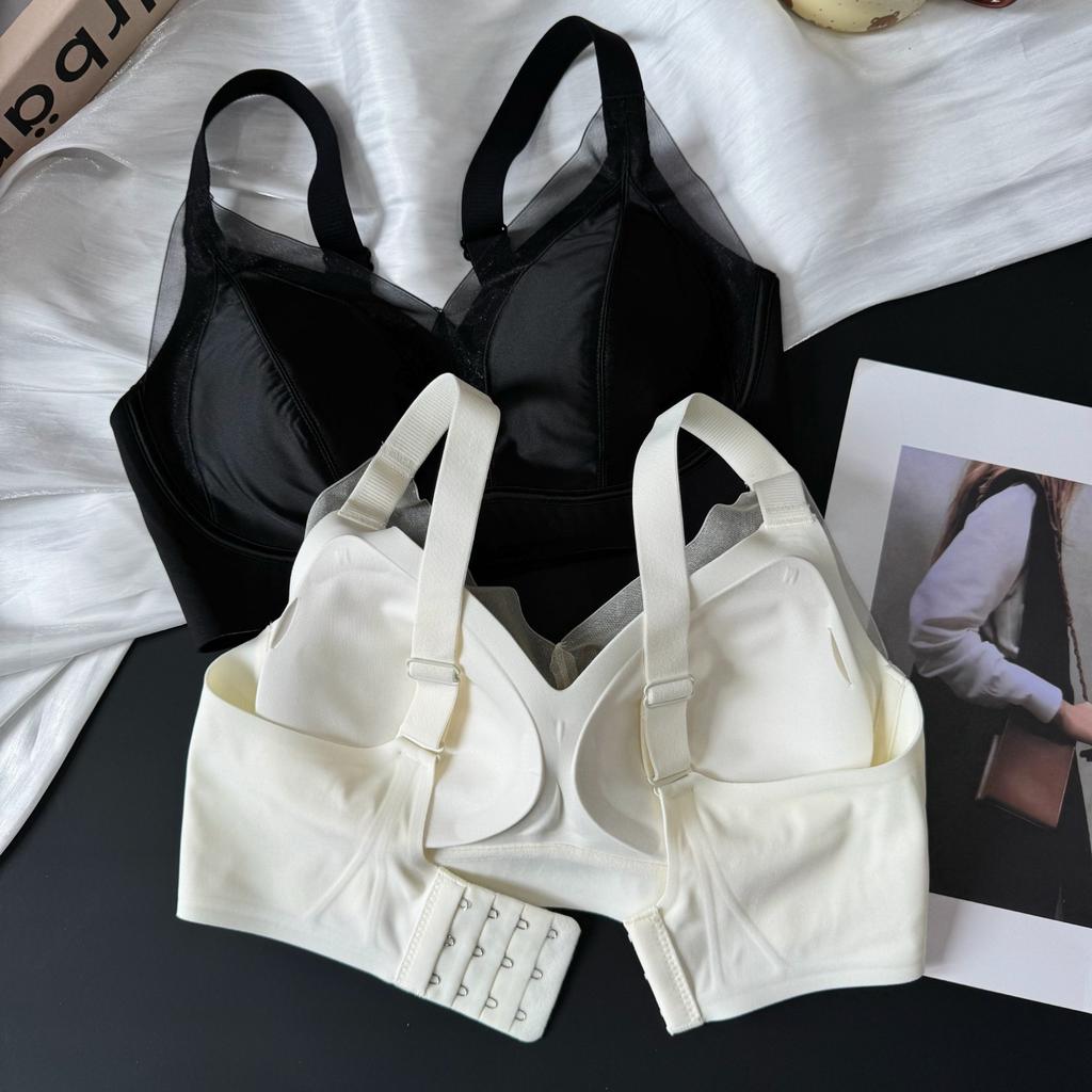 1011 Autumn/Winter New Mercerized Satin Mesh Anti-Gravity Lift Invisible Foundation Liquid Underwear Bra