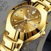 Watch Girls Fashion Trend Waterproof Luminous Simple Temperament Steel Belt Double Calendar Quartz Watch Women