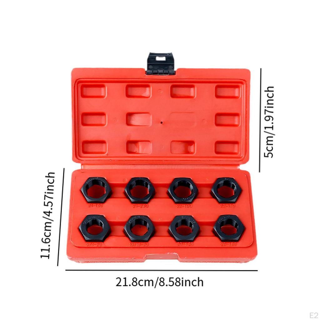 8Pcs Axle Spindle Rethreading Tool Set Thread Chaser Repair High Strength DIY Portable Maintenance