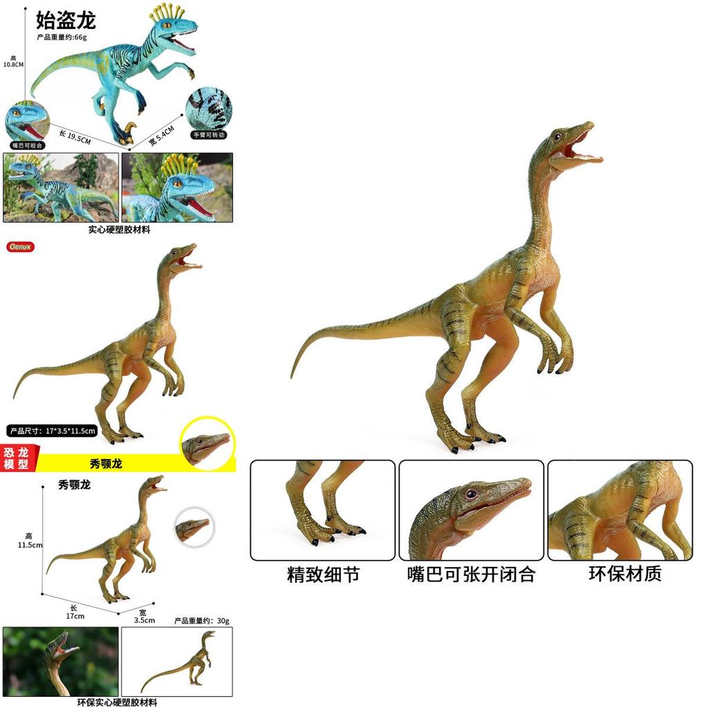 Modello Statico di Dinosauro Compsognathus ed Eoraptor Lunensis con Mascella Mobile per Bambini e Collezionisti