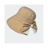 (Khaki)Damen-Sommer-Sonnenschutz-Eimerhut Mit Fliege, Elegante Damen-Sonnenschutz-Strandkappe Im Freien