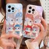 Cute Pink Twin Rabbits For iPhone 16 E 15 14 13 Plus 12 Mini 11 Pro Max XR Xs Max X 7 8 6 6S 2022 Tempered Glass Phone Case