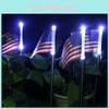 Stunning Led Solar Garden Flag Lights For Patriotic Decor With Ip65 Waterproof