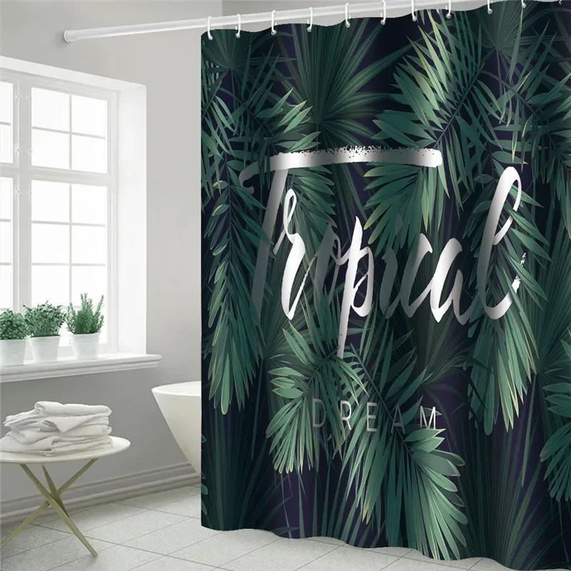 Waterproof Bath Curtains 100% Polyester Fabric Shower Curtain Thinking Elephant Printed Home Decoration Background Screen Decor