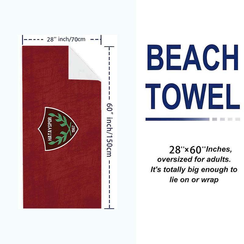 Hatayspor Print Beach Towel, Large Soft Quick Dry Towel for Beach Camping Swimming