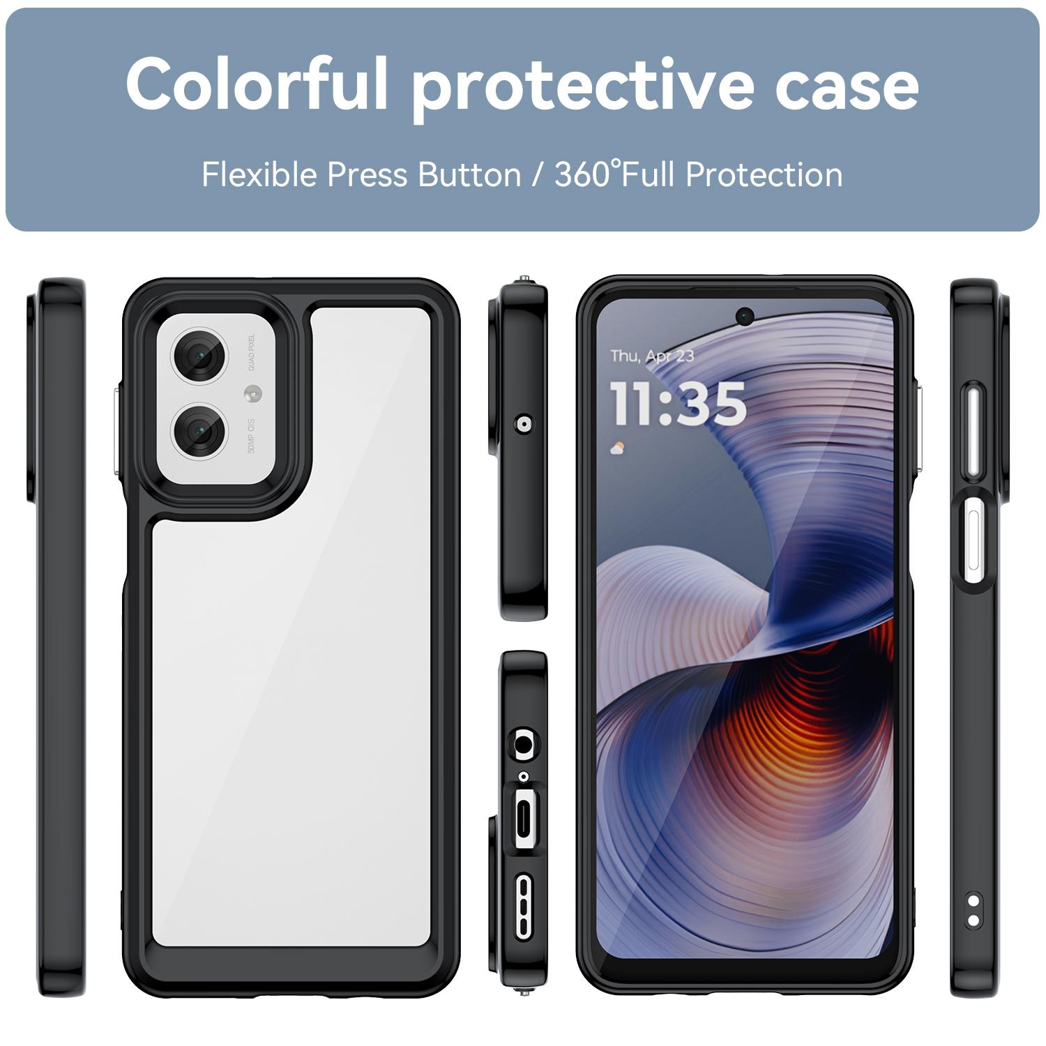 

For Motorola Moto G55 5G Case TPU +Acrylic Protective Clear Phone Cover Blue