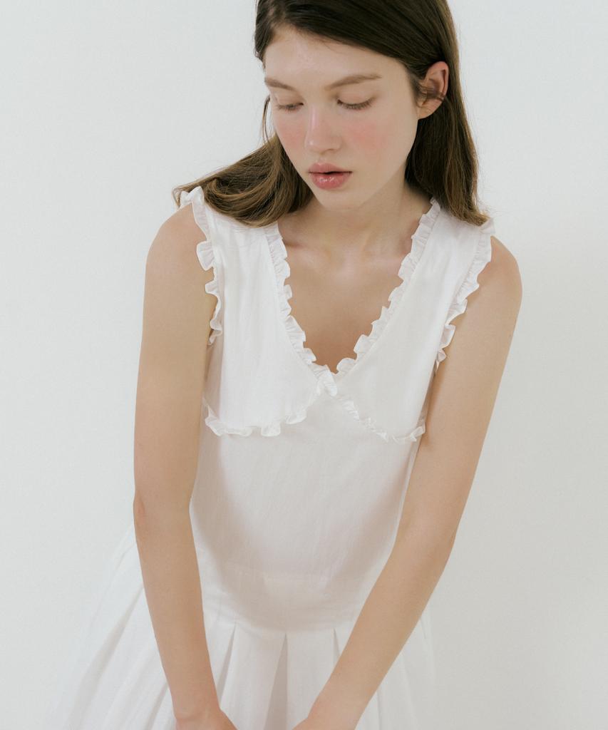 LETTERA Ruffle Long Dress_White