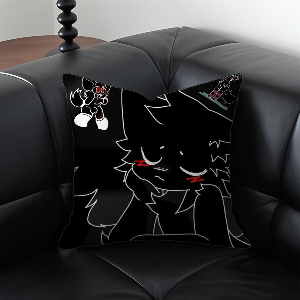 Boykisser Cute Cartoon Beautiful Cat Boykisser Cushion Cover Pillow Case Antidustmite Invisible zipper silky plush cushion