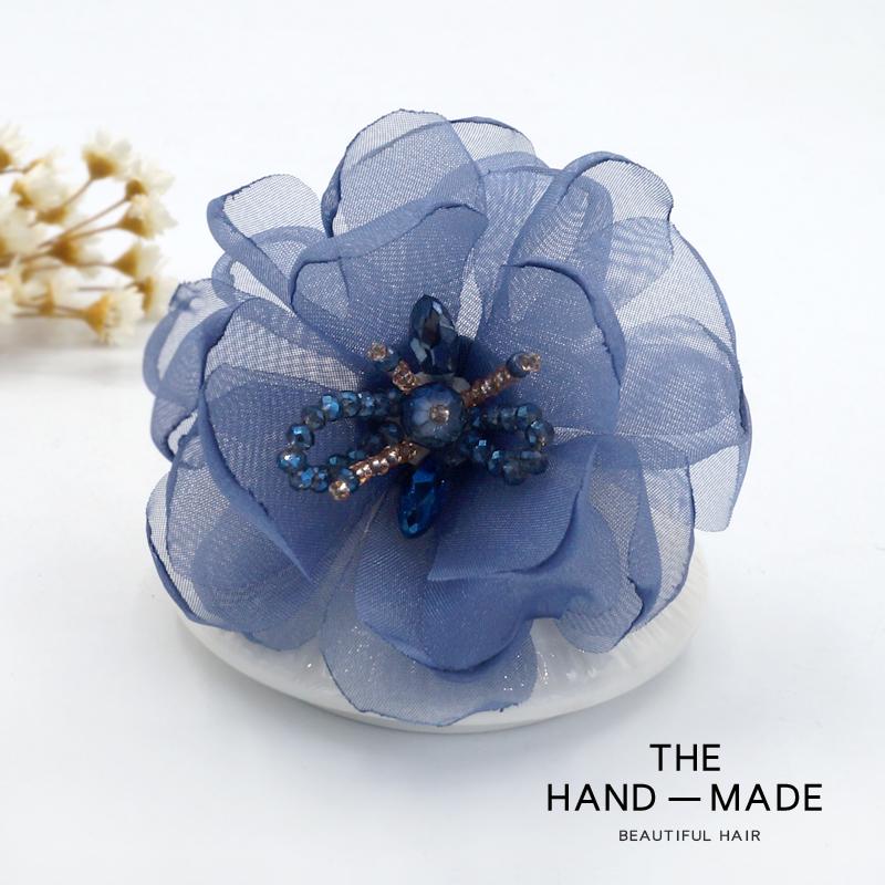 Korean Fabric Flower Brooch Corsage: Elegant Gauze Pin for Women