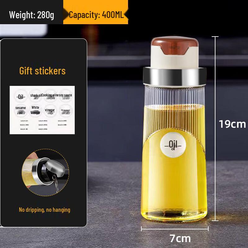 Oeny Automatic Pour Glass Oil Dispenser Set (3-Pack)