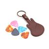PU Leather Picks Bag and Picks Carrying Case with Keyring for Guitar Bass Ukulele Guitar Picks Holder Case with 5 Picks
