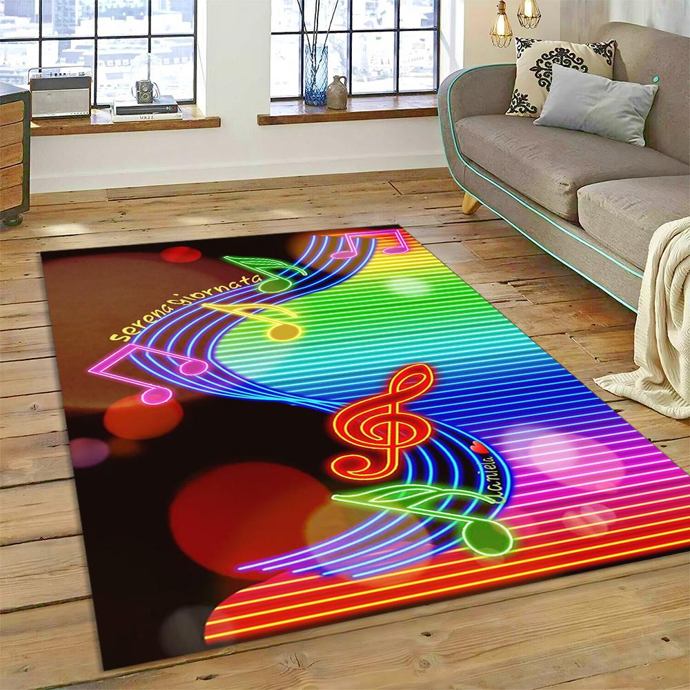 3D Creative Musical Note Piano Art Carpet Rug for Home Living Room Bedroom Sofa Doormat Decor,Child Area Rug Non-slip Floor Mat