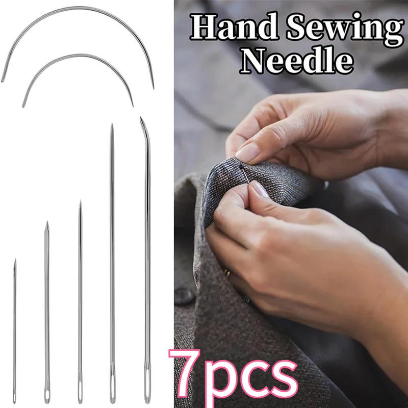

7 Pcs Heavy Duty Hand Sewing Leather Kit Needles for Hand Sewing Upholstery Needles,Curved Sewing Needles,Carpet Canvas Repair
