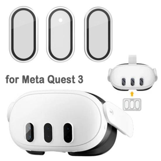 Camera Lens Protector Thin 9H Tempered Glass Anti-Scratch 360-Degree Full Coverage Camera Screen Protector Cover for Meta Quest 3