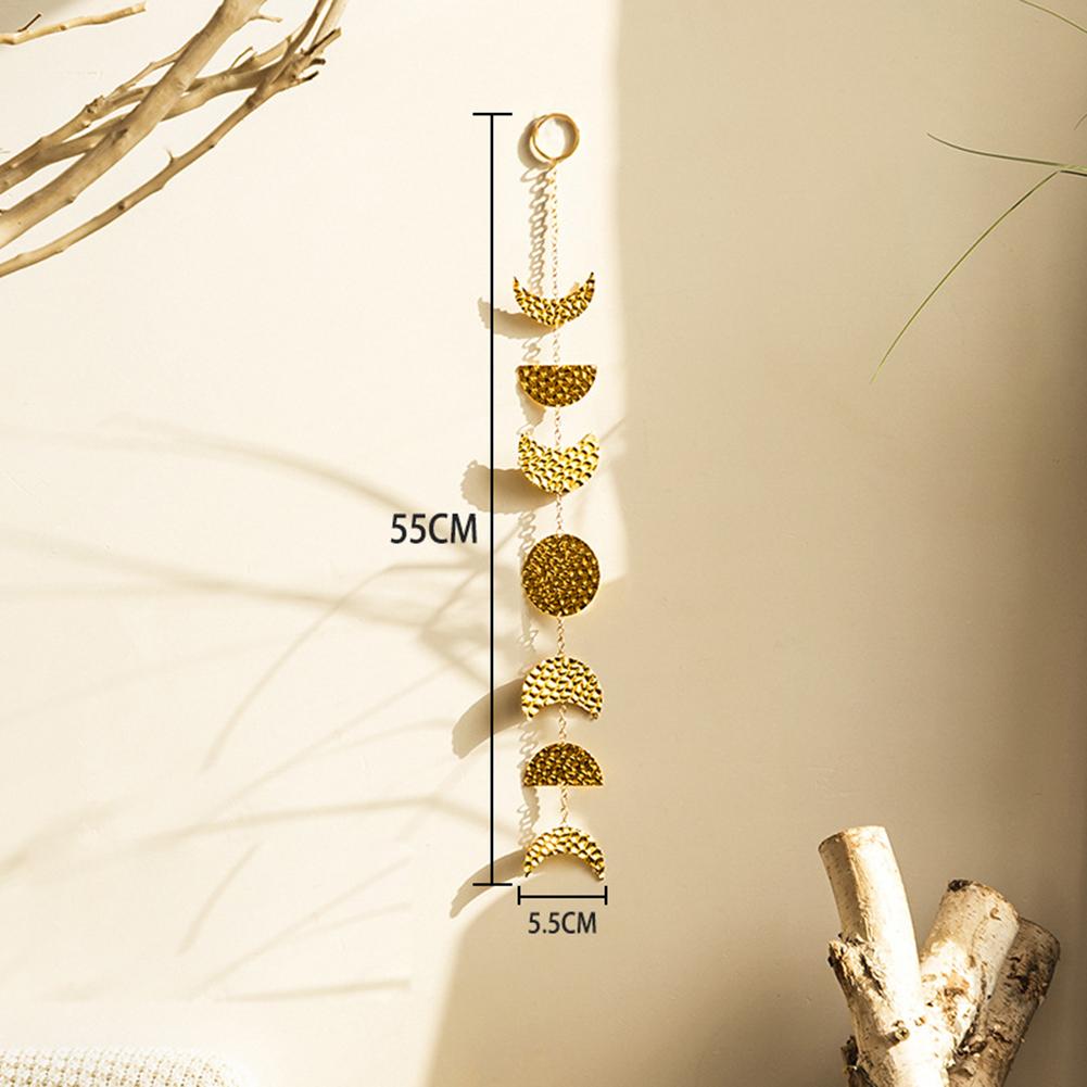 Handmade Hammered Moon Phase Hanging Ornaments Boho Wall Decor For Bedroom Home Dorm Living Room