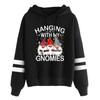 Women's Fashion Leisure Christmas Party Printed Long Sleeve Hooded Pullover Top
