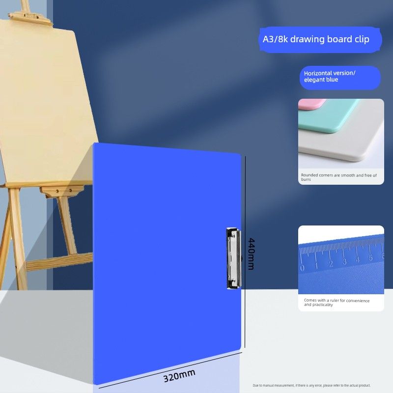 A3 Drawing Plywood 4K Sketchpad Writing Board Sheet Music Folder Folder Test Paper 8K Sketch Drawing Board Large Base Board A3 Drawing Board - Landscape/Blue