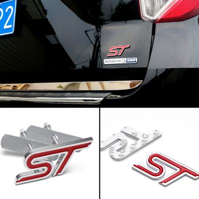 3D Metal Car Stickers Front Grille Badge ST Emblem For Focus 2 3 Mondeo Mk3 F150 Fusion Mustang Mk7 Mk2 Auto Accessories