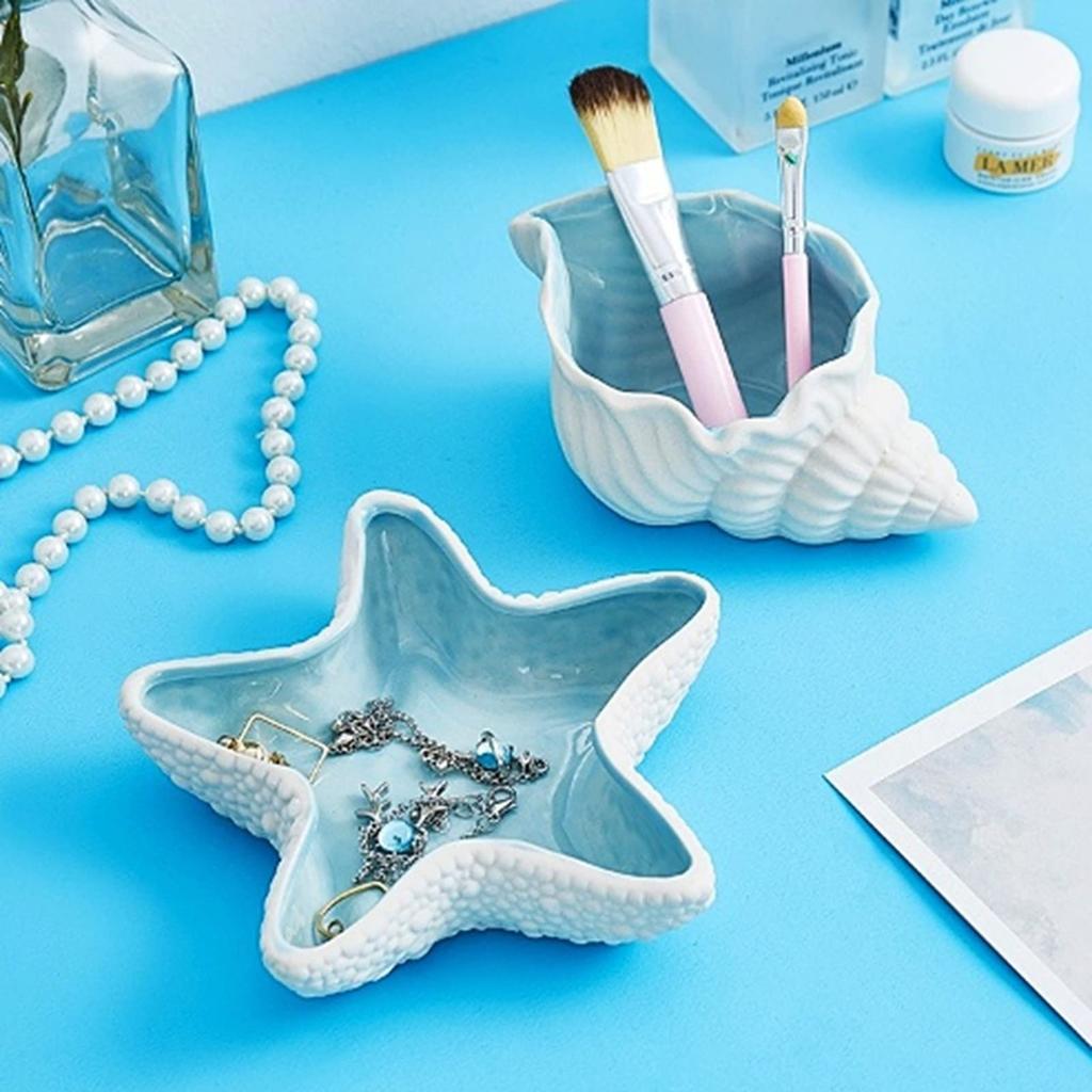 Heizi Seashell Decorative Tray, Stylish and Cute, West Coast Style, Perfect for Entryway Keys, Accessories, and Aquariums (Shell)