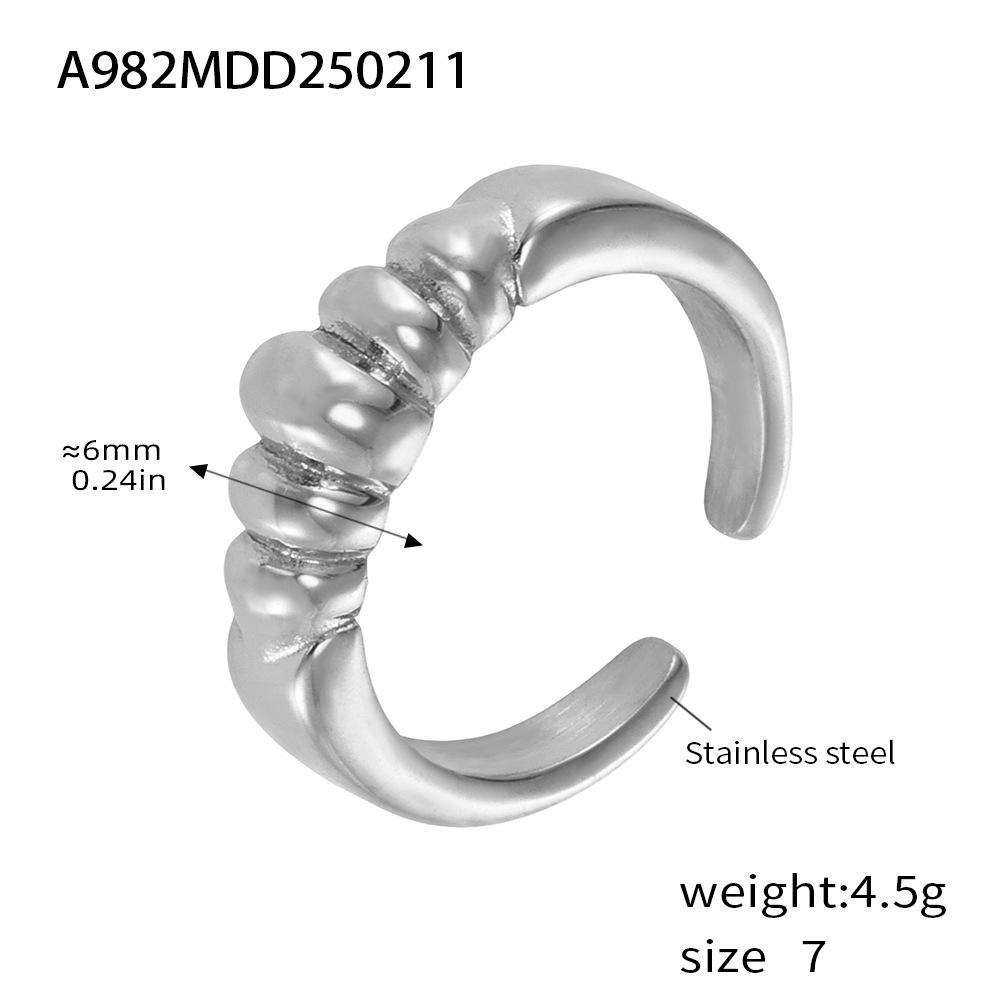 Qiong Yao Designed 18k Gold-Plated Light Luxury Headband-Inspired Open Index Finger Ring One Size 7
