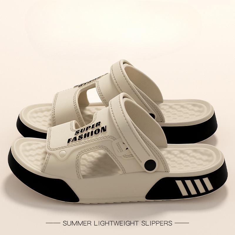

Men Slippers Summer Soft-Soled Flat Sandals Indoor Outdoor Walking Beach Shoes Flip Flops Mens Home Shoes 44-45 хакі