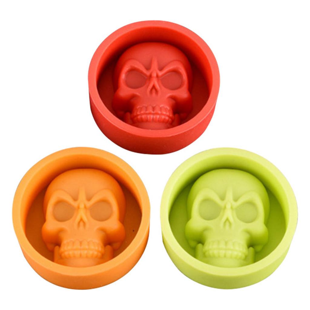 Skull Cake Molds Halloween Party Decor Non Stick Silicone Cake Moulds Tray Baking Pans for Home Kitchen Accessories