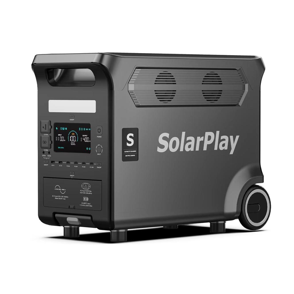 SOLARPLAY Q3600 Tragbare Powerstation 3600W/3840Wh Energiespeicher Lifepo4-Akku USV-Funktion Haus Camping Zubehör Outdoor