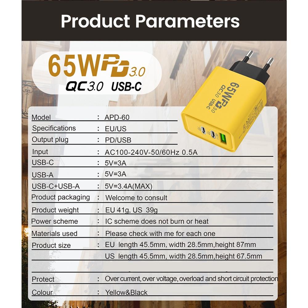 PD 65W 120W Type C Charger Quick Charge 3.0 Power Adapter For iPhone 14 13 12 Samsung Xiaomi Huawei Portable Wall Phone Charger