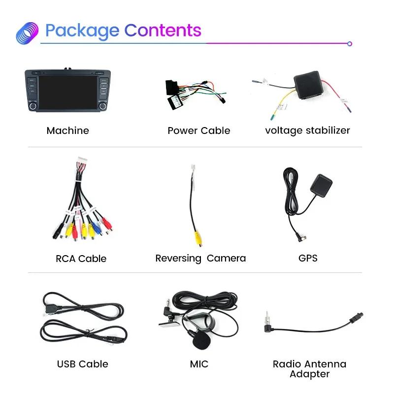 Support CarPlay Android Auto Car Radio for SKODA Octavia 3 A7 2013 2014 - 2018 GPS Navigation Multimedia Video Player RDS Stereo