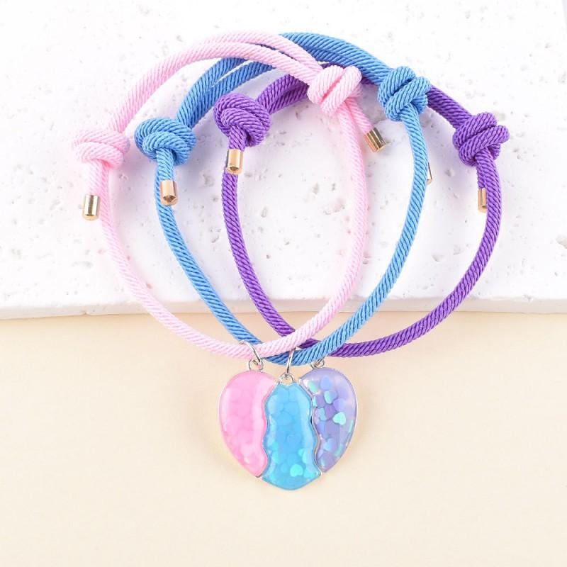 

Couples Hand-woven New Bracelet Magnetic Absorption Color Starry Sky Small Love Alloy Oil Drop Pendant Batch