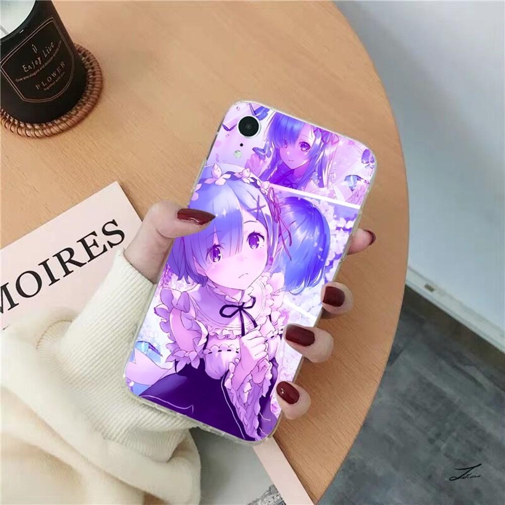 ReZERO Ram Rem Phone Case for iPhone 15 8 7 6 6S Plus X SE 2020 XR XS 14 11 12 13 Mini Pro Max Mobile Case
