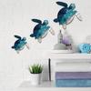 3 Stück Holz Meeresschildkröte Wanddeko Strand Thema Schildkröte Wandkunst Skulptur Vintage Küsten Wandbehang Ornament für Zuhause Seehaus Badezimmer