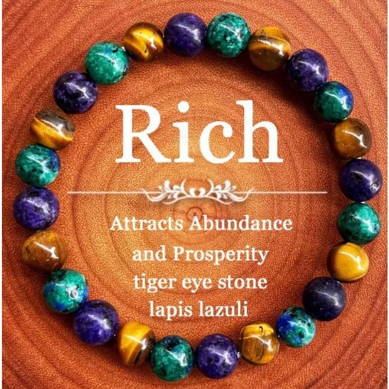 Tiger Eye Amethyst Bracelet for People Lucky Stone Jewelry Anxiety Relief Healing Crystal Gift for Wealth Abundance and Stress
